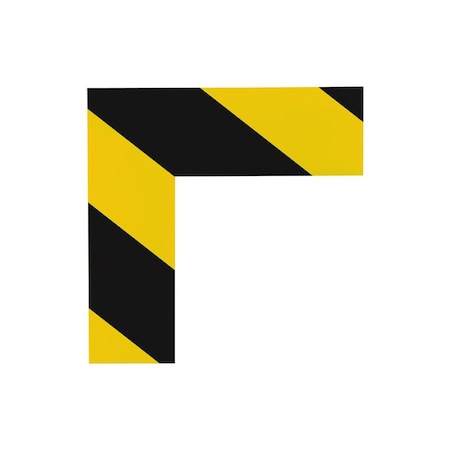 Superior Mark 1 Piece L Marker, 2in, Black/Yellow Hazard, 24PK IN-40-295I